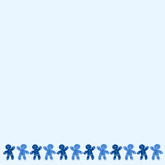 a frame of ginger cookies. Gingerbread men. Design element