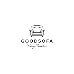 Sofa furniture retro logo design