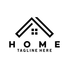 home logo real estate with roof and windows icon vector