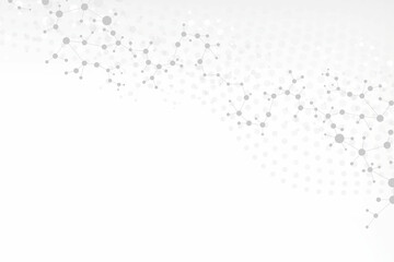 Geometric abstract background with connected line and dots. Structure molecule and communication. Big Data Visualization. Medical, technology, science background. illustration.