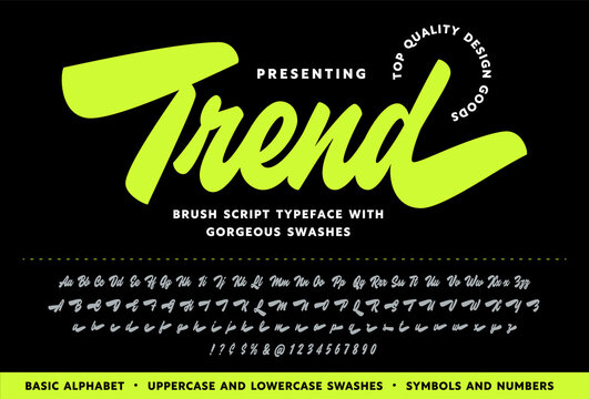 Trendy hand lettered font.
