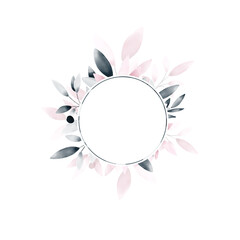 Fairly pink and blue creative floral watercolor frame