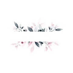 Fairly pink and blue creative floral watercolor frame