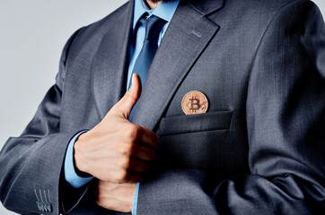 businessmen internet technology commerce bitcoin mining light background