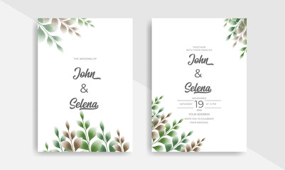 Beautiful watercolor Floral Wedding Invitation Card
