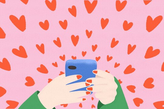 Woman using social media in smart phone