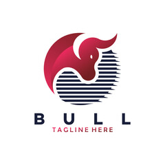 bull logo in red color