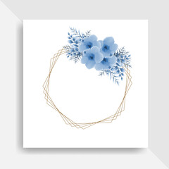 Beautiful watercolor floral frame