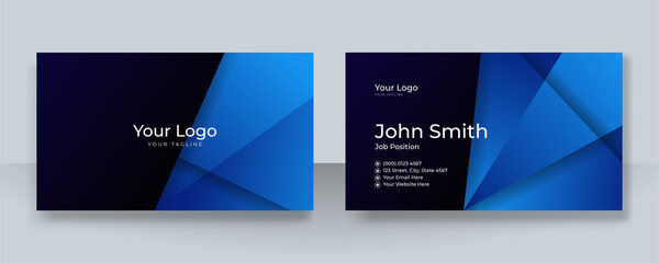 Modern blue business card design template. Elegant professional creative and clean business card template with corporate identity concept. Vector illustration