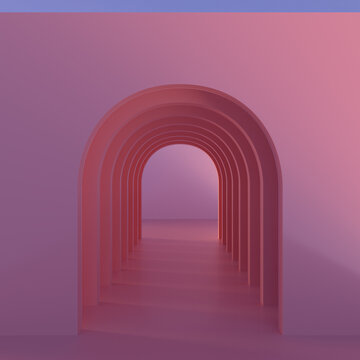 3D Arch Wall Corridor