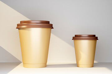 big and small coffee cup concept