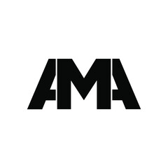 'AMA' COMPANY initial letters monogram. AMA typography logo. - obrazy, fototapety, plakaty