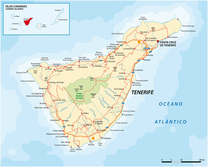 Vector road map of Canary Island Tenerife © lesniewski