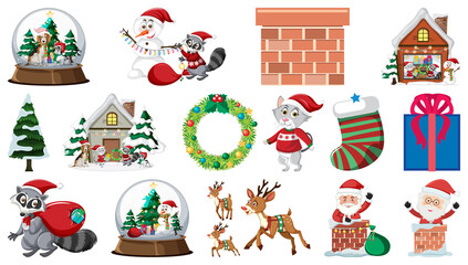 Isolated Christmas objects set