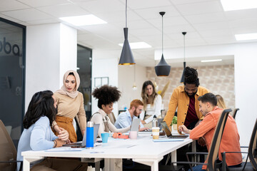 Young people working in the office