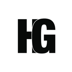 HG company initial letters monogram. HG joined letters logo.