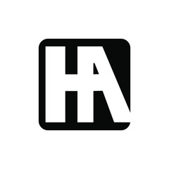 HA company name initial letters monogram. joined HA logo.
