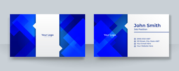 Modern blue business card design template. Elegant professional creative and clean business card template with corporate identity concept. Vector illustration