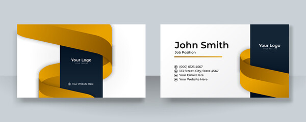 Modern black and gold brown business card design template. Elegant professional creative and clean business card template with corporate identity concept. Vector illustration