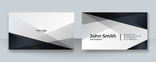 Modern black business card design template. Elegant professional creative and clean business card template with corporate identity concept. Vector illustration