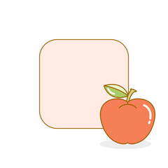 blank board and reminder note with apple vector illustration