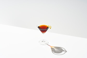 Glass of Martinez cocktail