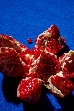 detail of an open pomegranate