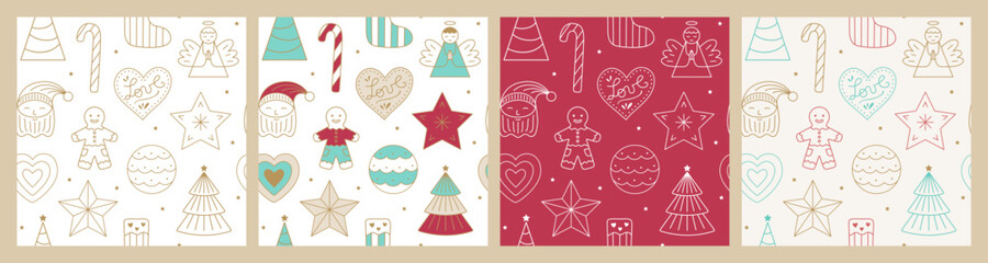 Fun Christmas Holiday Seamless Patterns