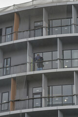 建設が進む赤坂小学校の建物　東京、赤坂9丁目の町の風景