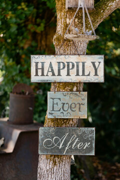 'Happily Ever After' Sign at Wedding Venue