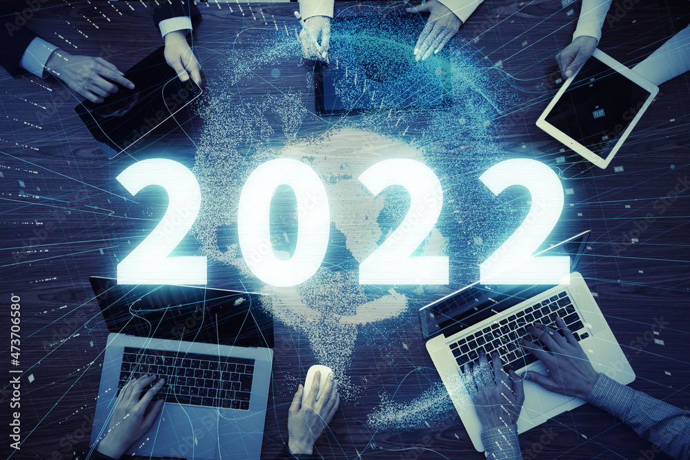 Poster デジタルトランスフォーメーション　2022年イメージ　ビジネス向け年賀状素材