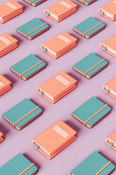 Textbook icon, cartoon style books isolated on purple 