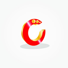 letter C logo. minimal design concept, font logo design.