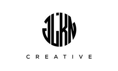 Letters JLKN creative circle logo design vector, 4 letters logo