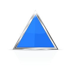 triangle with chrome frame isolated on a white background