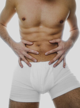 Man Holding His Belly