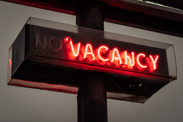 Rustic gritty vacancy motel vacancy sign