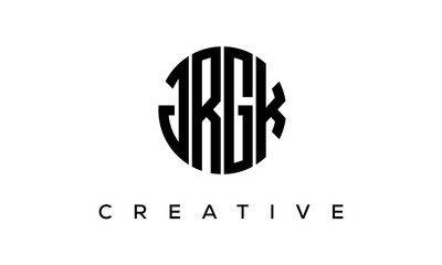 Letters JRGK creative circle logo design vector, 4 letters logo