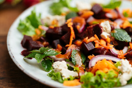 Beet and Carrot Salad with Rose Hips Dressing