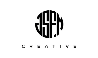 Letters JSFM creative circle logo design vector, 4 letters logo