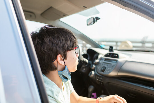 Road trip teen boy