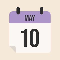 May 10 calendar with date and month for work, meeting