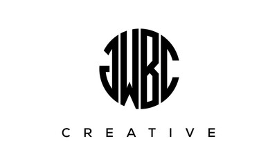 Letters JWBC creative circle logo design vector, 4 letters logo