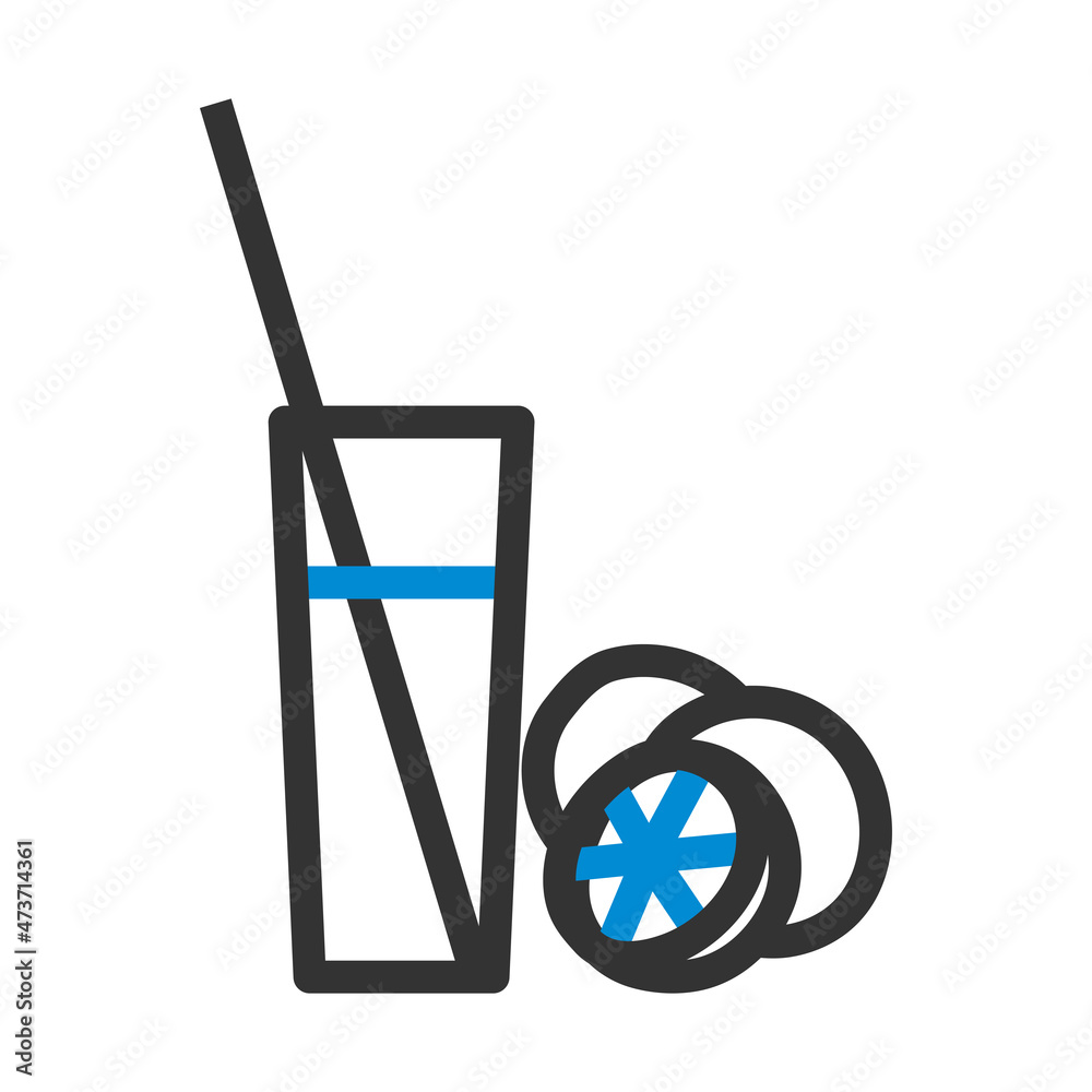 Sticker icon of orange juice glass