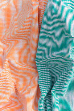 Orange and mint fabric.