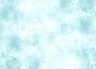 Light blue abstract background or decorative texture of old stucco wall. Textured damaged plaster