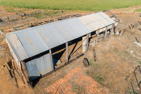 Old farm horse stable ruins