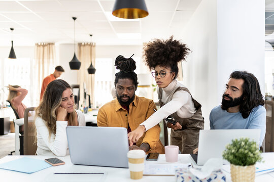 Young people working in the office