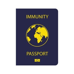 Immunity passport. Flat vector illustration isolated on white background