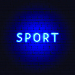 Sport Neon Text. Vector Illustration of Promotion.